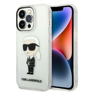 Husa iPhone 14 Pro Max - Karl Lagerfeld Hardcase Transparent (KLHCP14XHNIKTCT) - Ikonik Karl Lagerfeld - Img 1