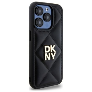 Husa iPhone 15 Pro Max - DKNY Leather Quilted Stack Logo (DKHCP15XPQDSLK) - Black - Img 4