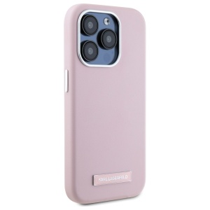 Husa iPhone 15 Pro Max - Karl Lagerfeld Leather MagSafe (KLHMP15XPGMSRPP) - Pink FW Metal Plate - Img 3