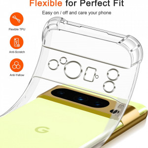 Husa pentru Google Pixel 8 Pro - Techsuit Shockproof Clear Silicone - Clear - Img 5