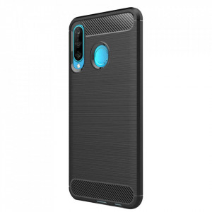 Husa pentru Huawei P30 Lite / P30 lite New Edition - Techsuit Carbon Silicone - Black - Img 6