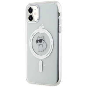 Husa pentru iPhone 11 - Karl Lagerfeld IML MagSafe (KLHMN61HLSCHH) - White Metal Choupette`s Head - Img 2