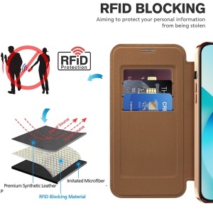 Husa pentru iPhone 13 - Techsuit SmartMag Book Case - Brown - Img 4
