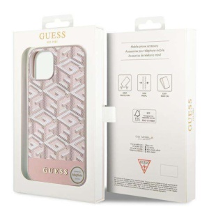 Husa pentru iPhone 14 - Guess GCube Stripes MagSafe (GUHMP14SHGCFSEP) - Pink - Img 7