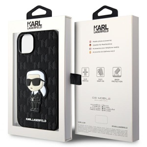 Husa pentru iPhone 14 Plus - Karl Lagerfeld Saffiano (KLHCP14MSAKHPKK) - Monogram Ikonik - Img 8