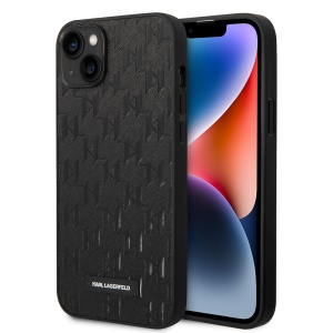 Husa pentru iPhone 14 Plus - Karl Lagerfeld Saffiano (KLHCP14MSAKLHPK) - Mono Metal Logo
