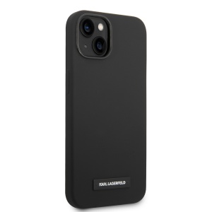 Husa pentru iPhone 14 Plus - Karl Lagerfeld Silicone MagSafe (KLHMP14MSLMP1K) - Black Plaque - Img 4