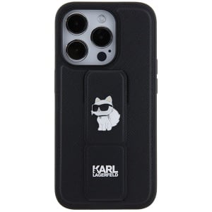 Husa pentru iPhone 14 Pro - Karl Lagerfeld Saffiano Gripstand (KLHCP14LGSACHPK) - Choupette - Img 7