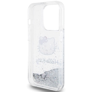 Husa pentru iPhone 14 Pro Max - Hello Kitty Hardcase Liquid Glitter Charms Kitty Head (HKHCP14XLIKHET) - Silver - Img 4