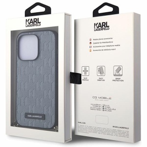 Husa pentru iPhone 14 Pro Max - Karl Lagerfeld Saffiano Monogram Chain (KLHCP14XSACKLHPG) - Silver - Img 7