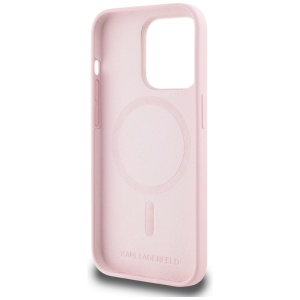 Husa pentru iPhone 14 Pro Max - Karl Lagerfeld Silicone MagSafe (KLHMP14XSCMKCRHP) - Pink Karl&Choupette - Img 5