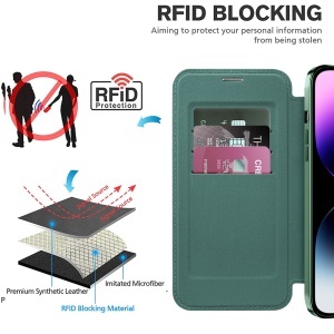 Husa pentru iPhone 14 Pro Max - Techsuit SmartMag Book Case - Green - Img 4
