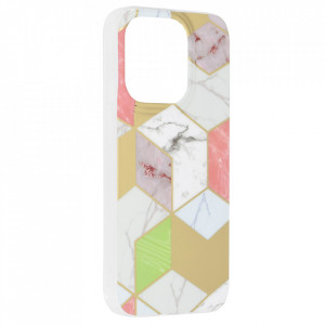 Husa pentru iPhone 14 Pro - Techsuit Marble Series - Purple Hex - Img 2