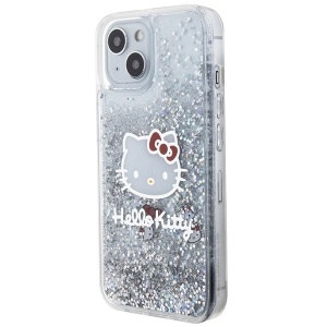 Husa pentru iPhone 15 - Hello Kitty Hardcase Liquid Glitter Charms Kitty Head (HKHCP15SLIKHET) - Silver - Img 4