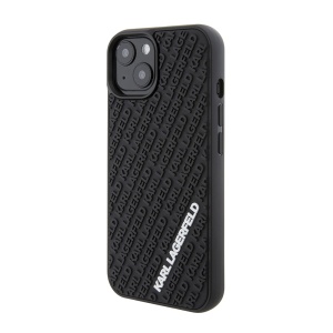 Husa pentru iPhone 15 / iPhone 14 / iPhone 13 - Karl Lagerfeld 3D Design (KLHCP15S3DMKRLK) - Rubber Multi Logo - Img 3