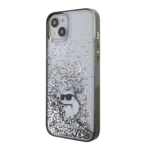 Husa pentru iPhone 15 Plus - Karl Lagerfeld Hardcase Liquid Glitter (KLHCP15MLKCNSK) - Transparent Choupette - Img 5
