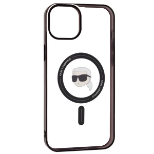 Husa pentru iPhone 15 Plus - Karl Lagerfeld IML MagSafe (KLHMP15MHKHNOTK) - Transparent Karl`s Head