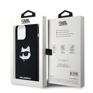 Husa pentru iPhone 15 Pro - Karl Lagerfeld Silicone MagSafe (KLHMP15LSCHPPLK) - Choupette Head - Img 7