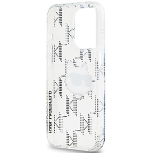 Husa pentru iPhone 15 Pro Max - Karl Lagerfeld IML Luxury (KLHCP15XHKLPCHT) - Transparent Choupette Head&Monogram - Img 4