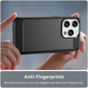 Husa pentru iPhone 15 Pro Max - Techsuit Carbon Silicone - Black - Img 5