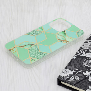 Husa pentru iPhone 15 Pro Max - Techsuit Marble Series - Green Hex - Img 4