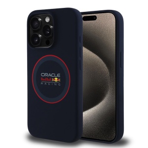 Husa pentru iPhone 15 Pro - Red Bull Racing Silicone Red Ring MagSafe (RBHMP15L24SIILVR) - Navy - Img 1