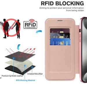 Husa pentru iPhone 15 Pro - Techsuit SmartMag Book Case - Pink - Img 4