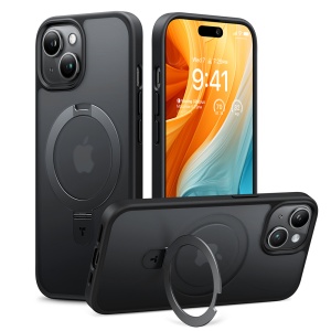 Husa pentru iPhone 15 - Torras Ostand Series - Black - Img 1