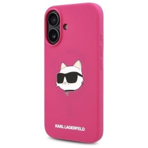 Husa pentru iPhone 16 - Karl Lagerfeld Silicone MagSafe (KLHMP16SSCHPPLF) - Fuchsia Choupette Head - Img 6