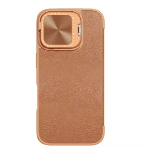 Husa pentru iPhone 16 - Nillkin Qin Prop Leather Case - Brown - Img 1