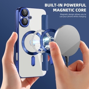 Husa pentru iPhone 16 Plus - Techsuit SmartMag Book Case - Blue - Img 6