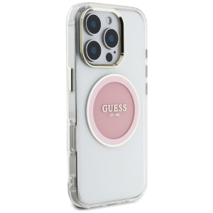 Husa pentru iPhone 16 Pro - Guess IML Metal Colored Circle MagSafe (GUHMP16LHTDRCEDP) - Pink - Img 4