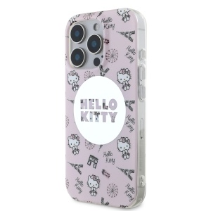 Husa pentru iPhone 16 Pro - Hello Kitty Hardcase IML All Over Paris MagSafe (HKHMP16LHAOPP) - Pink - Img 2