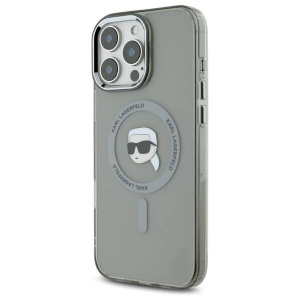 Husa pentru iPhone 16 Pro - Karl Lagerfeld IML MagSafe (KLHMP16LHLSKIK) - Metal Karl`s Head - Img 6