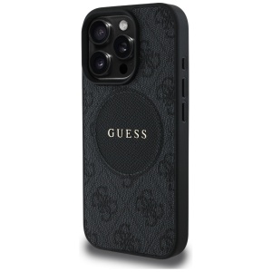 Husa pentru iPhone 16 Pro Max - Guess 4G Circle Classic Logo MagSafe (GUHMP16XP4PGRSGK) - Black - Img 7