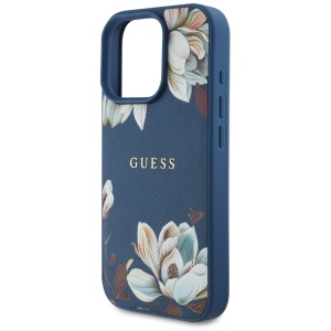 Husa pentru iPhone 16 Pro Max - Guess Grained Flowers MagSafe (GUHMP16XPGNMPLMB) - Blue - Img 5