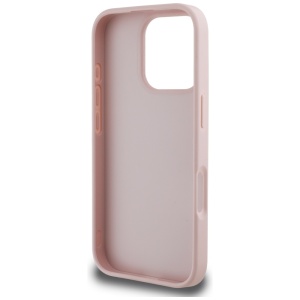 Husa pentru iPhone 16 Pro Max - Guess Leather Hot Stamp 4G Pattern Triangle Metal Logo (GUHCP16XPGP4STRP) - Pink - Img 5