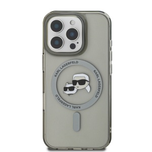 Husa pentru iPhone 16 Pro Max - Karl Lagerfeld IML MagSafe (KLHMP16XHLSKCK) - Metal Karl&Choupette Head - Img 6