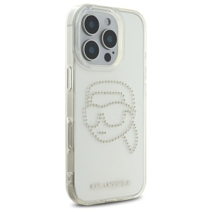 Husa pentru iPhone 16 Pro Max - Karl Lagerfeld IML Rhinestones (KLHCP16XHKHDCELT) - Transparent Karl Head - Img 4