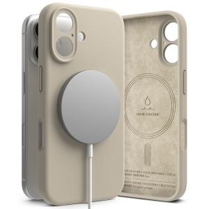 Husa pentru iPhone 16 - Ringke Silicone Magnetic MagSafe - Stone - Img 5