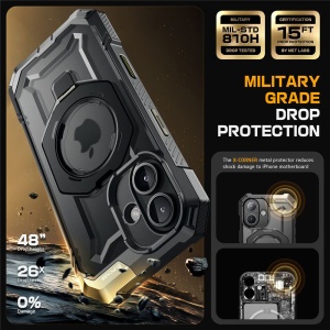Husa pentru iPhone 16 - Supcase Unicorn Beetle Defender - Black - Img 5
