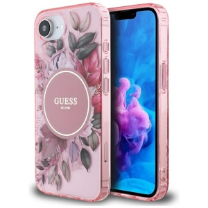 Husa pentru iPhone 16e - Guess IML Flowers MagSafe (GUHMPSE4HFWBRCEP) - Pink - Img 12
