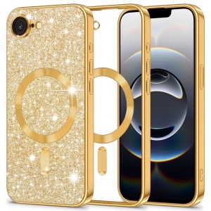 Husa pentru iPhone 16e - Techsuit Luxury Glitter MagSafe - Gold - Img 1
