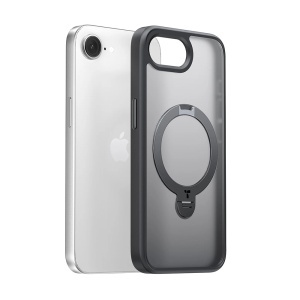 Husa pentru iPhone 16e - Torras Ostand Spin MagSafe Series - Black - Img 2