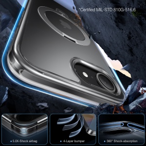 Husa pentru iPhone 16e - Torras Ostand Spin MagSafe Series - Clear - Img 6