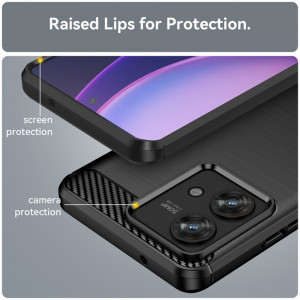 Husa pentru Motorola Edge 40 Neo - Techsuit Carbon Silicone - Black - Img 4