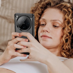 Husa pentru Oppo Find X8 Pro - Techsuit Carbon Silicone - Black - Img 6