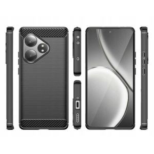 Husa pentru Realme GT 6 / GT 6T - Techsuit Carbon Silicone - Black - Img 4