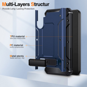 Husa pentru Samsung Galaxy A34 5G - Techsuit Hybrid Armor Kickstand - Blue - Img 5