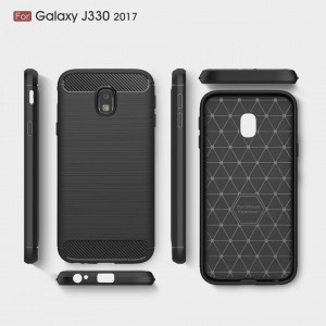 Husa pentru Samsung Galaxy J3 2017 J330, Galaxy J3 Pro 2017 - Techsuit Carbon Silicone - Black - Img 7